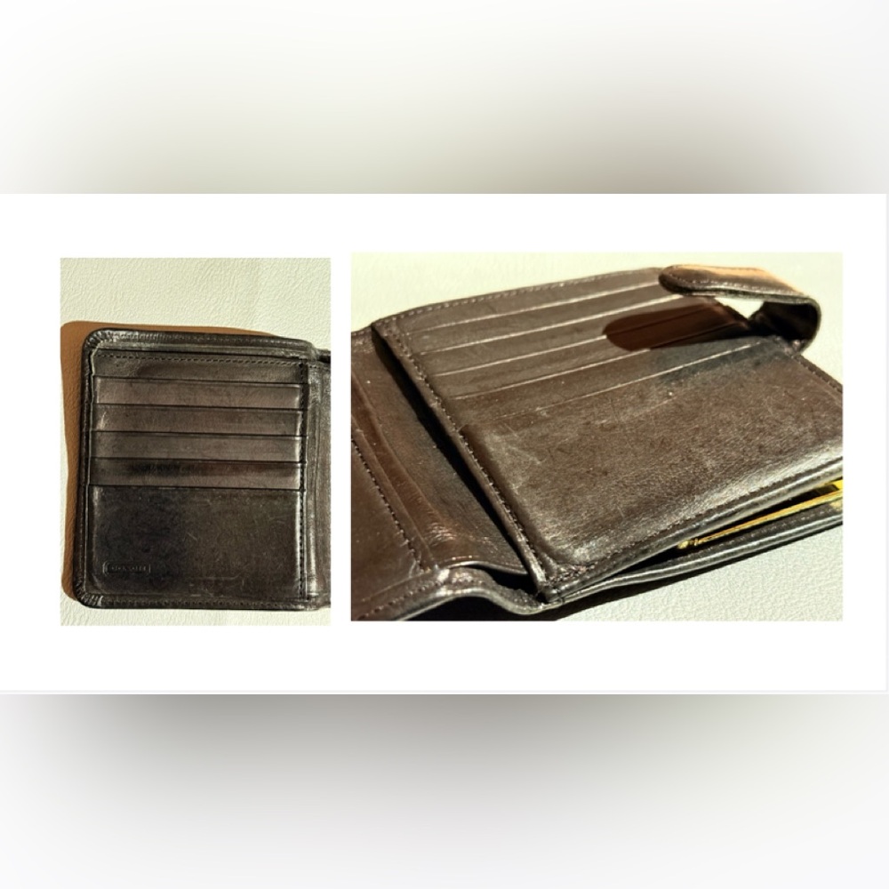 VINTAGE Coach Black Leather Kiss Lock Wallet - Picture 5 of 9